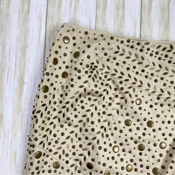 Lafayette 148 Beige Tan Embellished Beaded Pencil Skirt - Picture 2 of 7